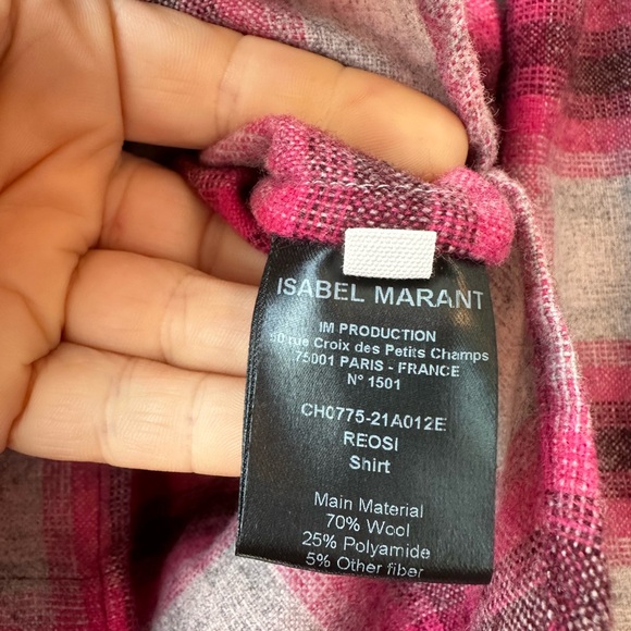 Isabel Marant Etoile Reosi Plaid Button-Down Top (Size 34/2) - Picture 8 of 11